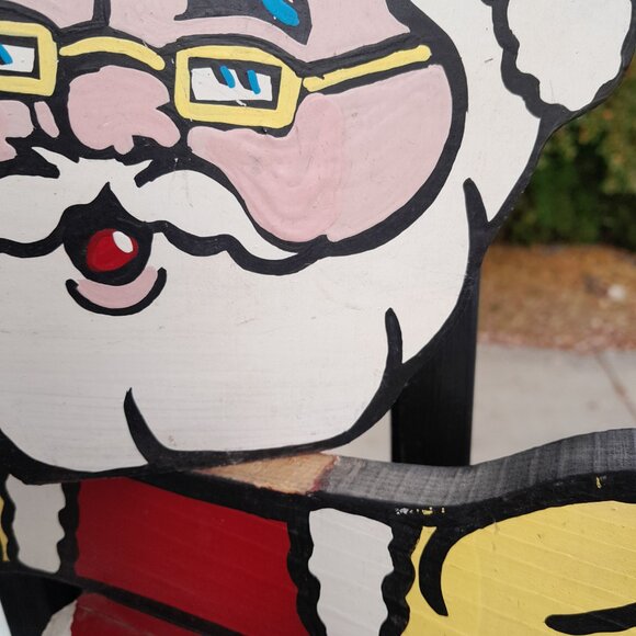 Unique Handpainted Wood Wind Spinner Santa Christmas Outdoor Decoration READ 18" - Picture 10 of 13